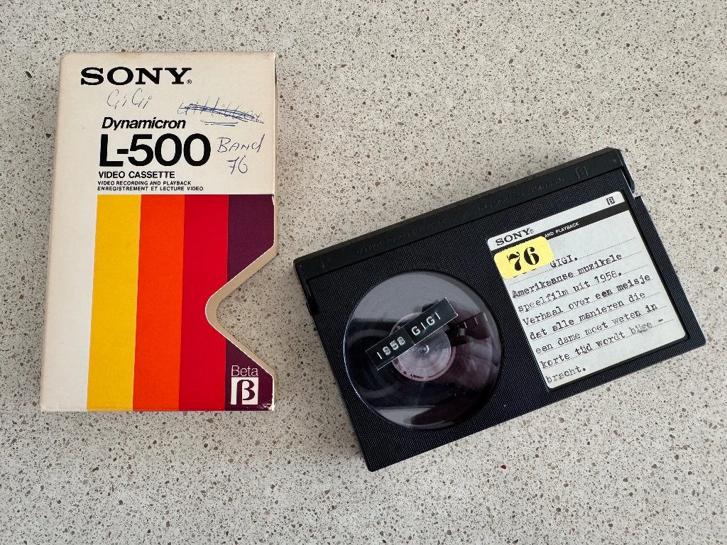 Gigi (1958) op Sony Betamax L-500 videocassette, Alle leeftijden, Betamax, Ophalen of Verzenden, Nederlands ondertiteld
