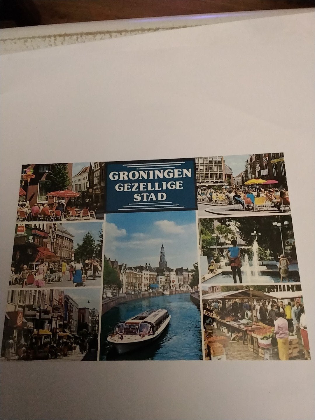 Vintage kaart Groningen Gezellige Stad - Van Leers '91, Ophalen of Verzenden, 1980 tot heden, Ongelopen, Groningen