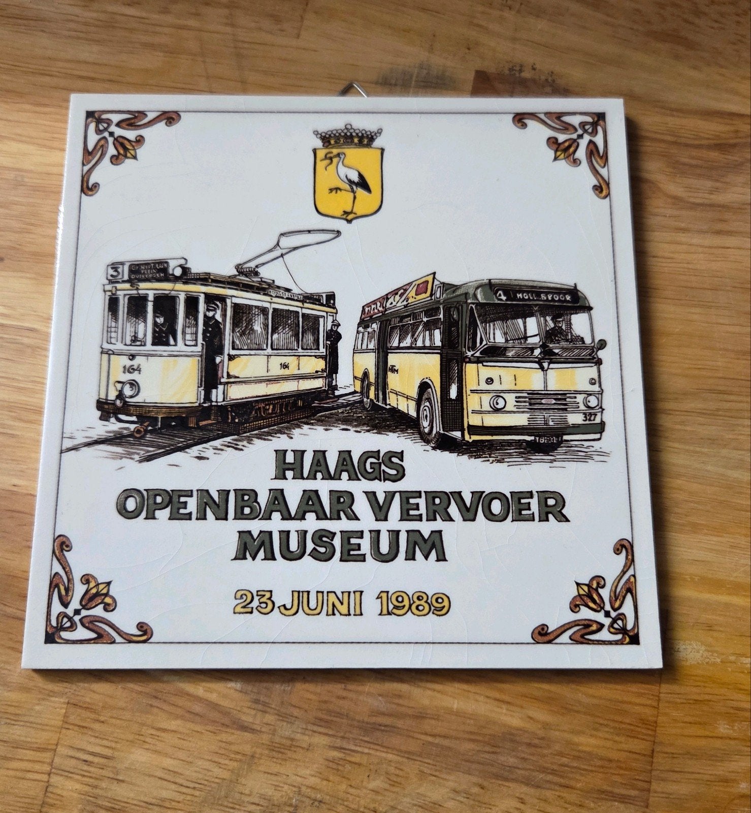 tegel opening haags openbaar vervoer museum 1989, Antiek en Kunst, Ophalen of Verzenden