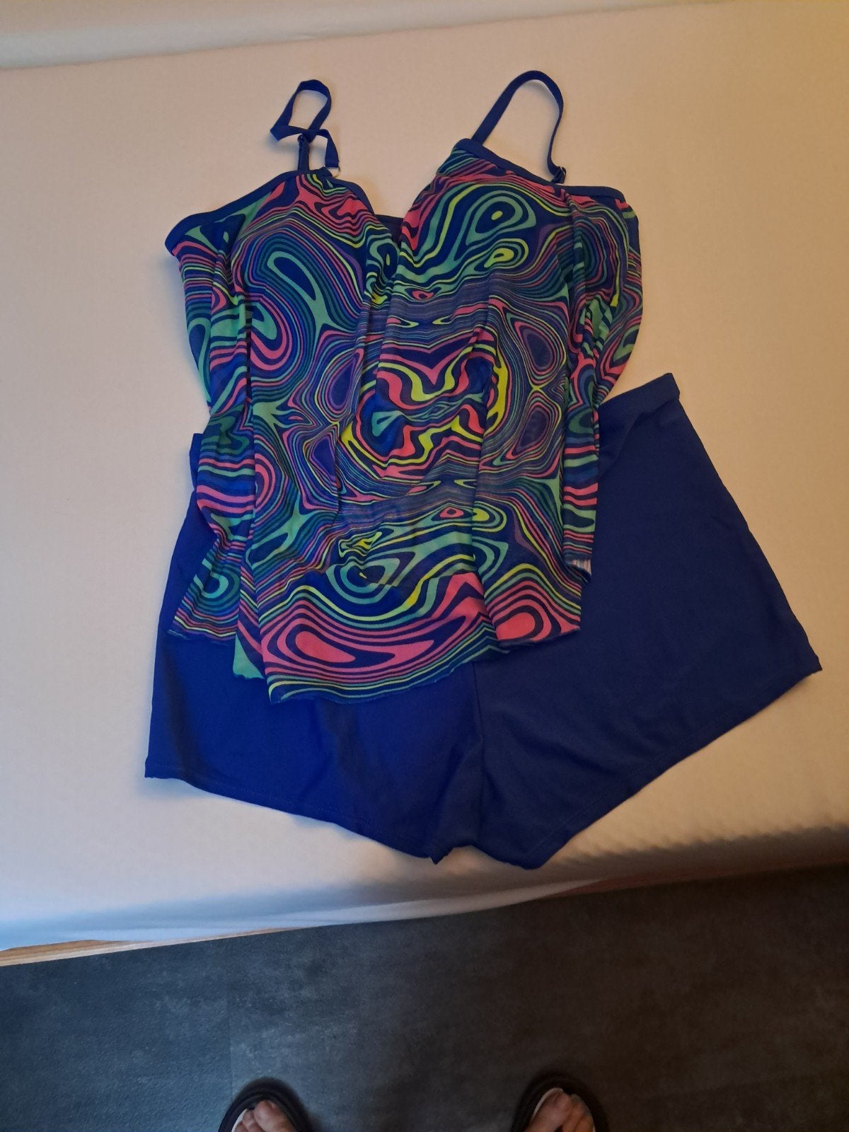Tankini 48/50, Ophalen of Verzenden, Zo goed als nieuw, Zwart, Badpak