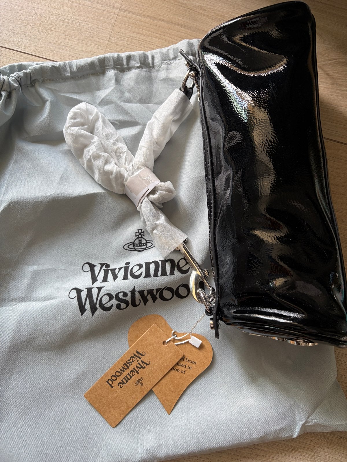 Vivienne Westwood zwarte lakleren schoudertasje, Verzenden, Nieuw, Zwart, Schoudertasje