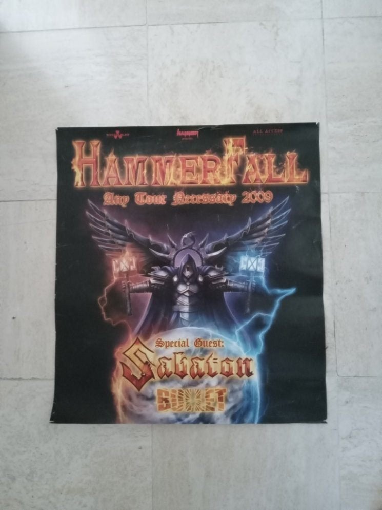 Hammerfall tour poster 2009, Verzenden, Zo goed als nieuw, Poster, Artwork of Schilderij