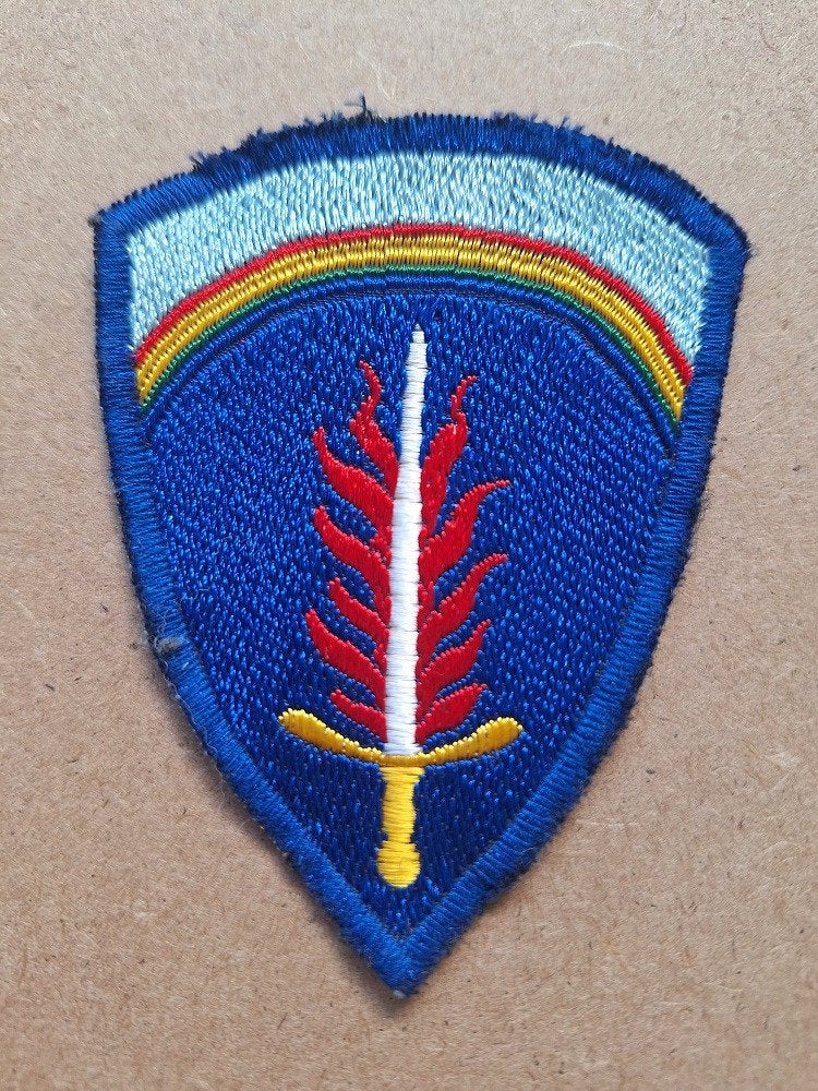 WWII US Army Headquarters Europe patch German Made!, Verzamelen, Verzenden, Amerika, Embleem of Badge