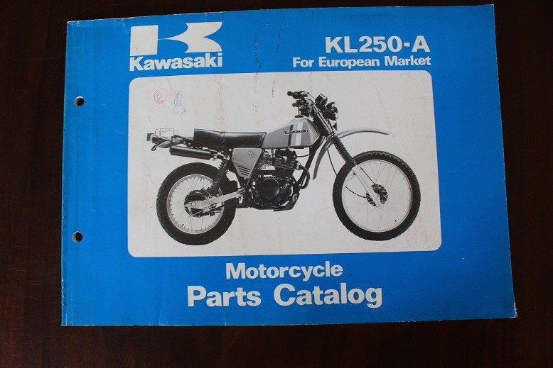 Kawasaki KL250A 1980 motorcycle parts catalogue KL250 A3 A4, Ophalen of Verzenden, Kawasaki