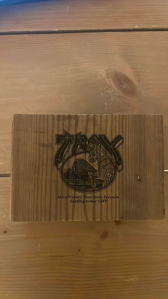 Houten blokje Troy Toverland, Ophalen of Verzenden, Zo goed als nieuw, Beeldje of Poppetje