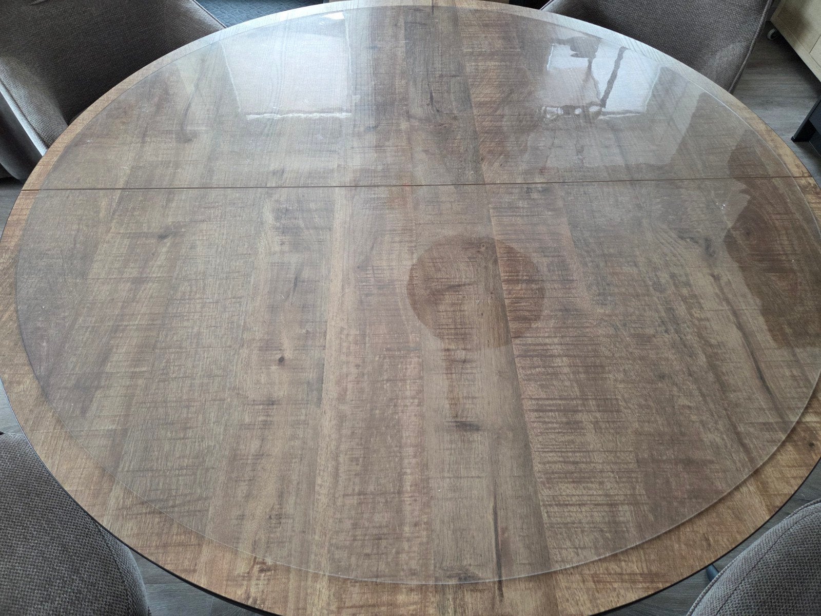 Rond transparant tafelzeil 130cm voor eettafel, Ophalen, Rond, Zo goed als nieuw, Overige kleuren