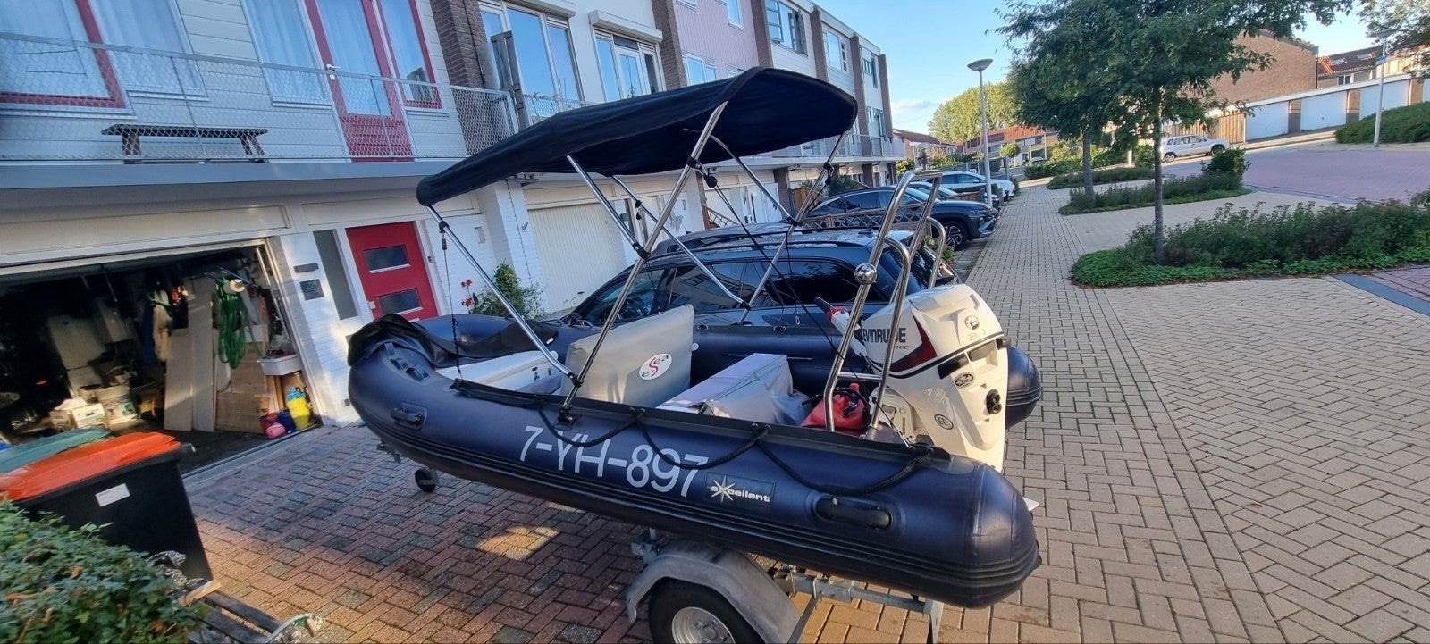 Rubberboot met 30 pk Evinrude E-TEC buitenboordmotor, Gebruikt, 30 pk, Inclusief motor, Ophalen