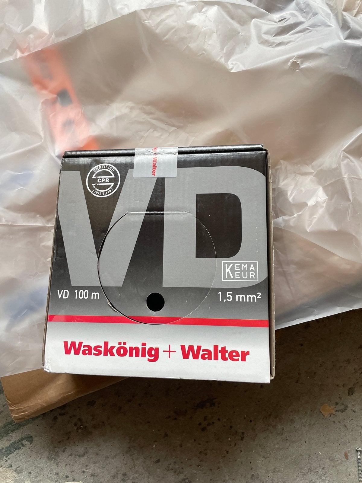 Waskönig + Walter VD 100m 1.5mm² zwarte elektra draad, Ophalen of Verzenden, Nieuw, Overige merken, Kabel of Snoer