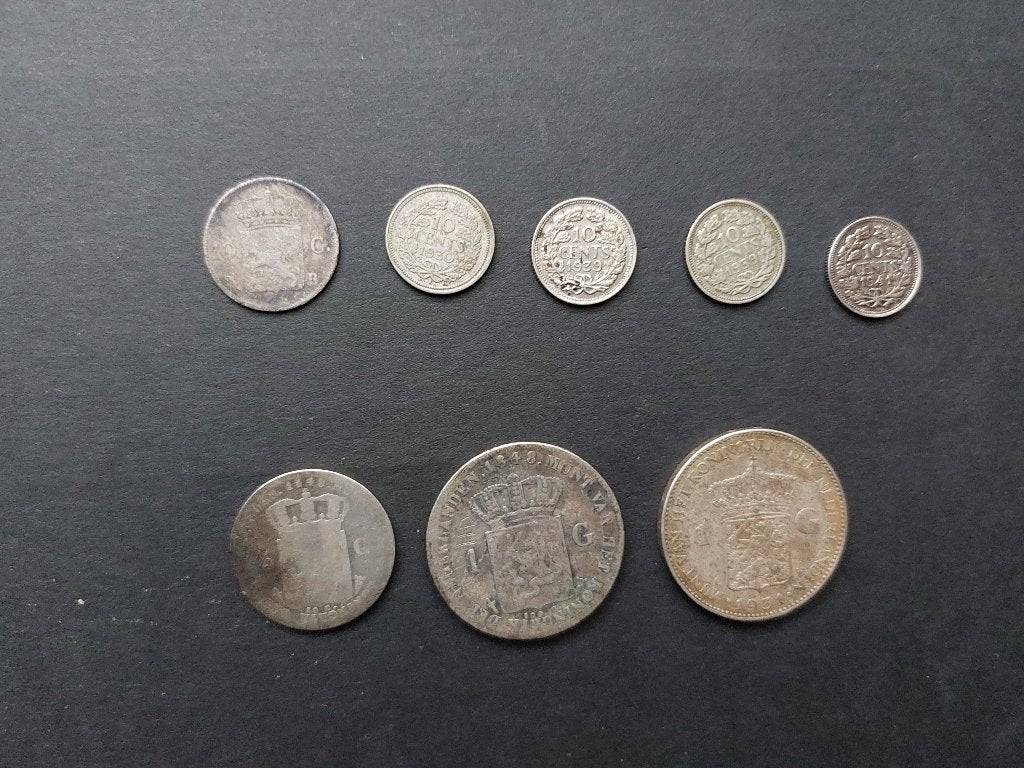 Setje oude Nederlandse zilveren munten, Setje, Zilver, Koning Willem II, Overige waardes