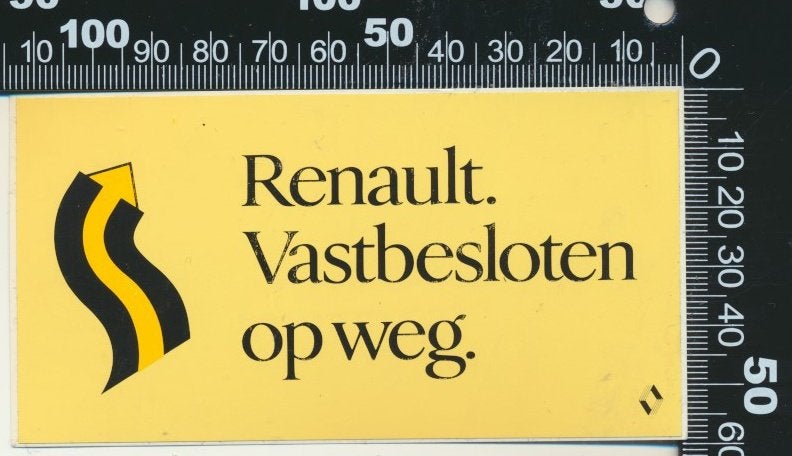 Sticker: Renault - Vastbesloten op weg, Ophalen of Verzenden, Zo goed als nieuw, Bedrijf of Vereniging