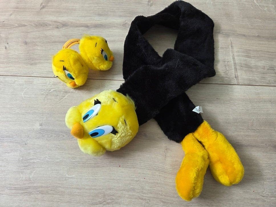 Looney Tunes Tweety Sjaal en Oorwarmers Set uit 1998, Ophalen, Gebruikt