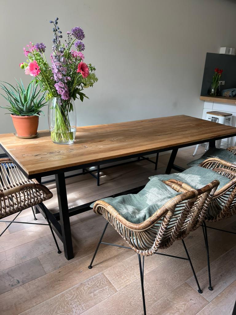 Prachtige houten tafel van Ibiza Outdoor 240/90, Ophalen, 200 cm of meer, 50 tot 100 cm, Zo goed als nieuw