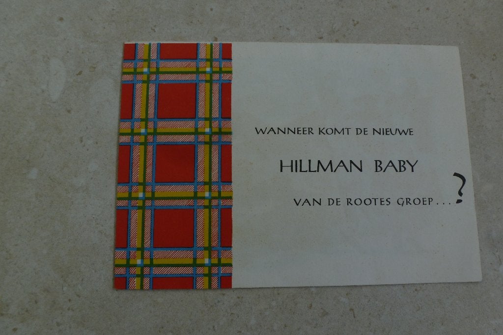 Hillman folder 1963, Ophalen of Verzenden, Zo goed als nieuw, Overige merken