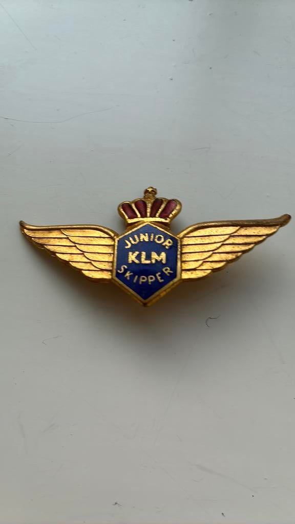 KLM Junior Skipper wing, jaren '50 - '60, Verzamelen, Luchtvaart en Vliegtuigspotten, Verzenden, Zo goed als nieuw, Overige typen