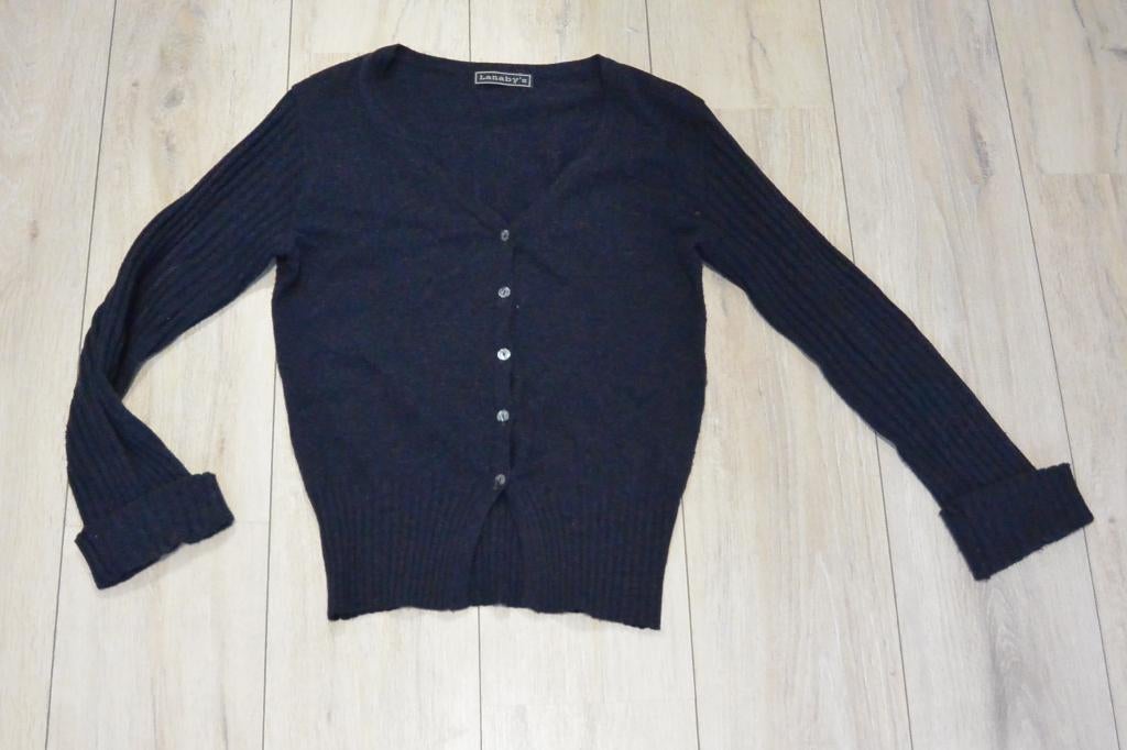 Lanaby's - Donkerblauw wollen vestje - 2, Kleding | Dames, Maat 38/40 (M), Blauw, Ophalen of Verzenden, Zo goed als nieuw