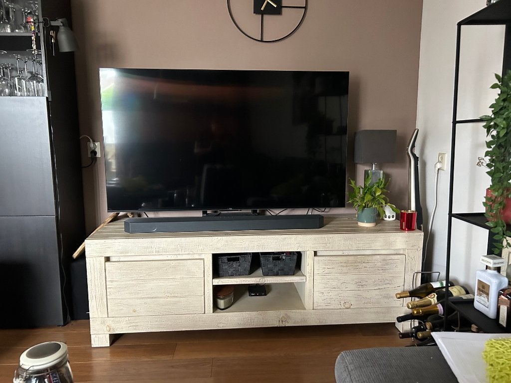 Tv meubel, Huis en Inrichting, Kasten | Televisiemeubels, Ophalen, 150 tot 200 cm, Zo goed als nieuw, Minder dan 100 cm