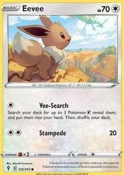 Eevee 125/203 - Evolving Skies - Reverse - NM, Ophalen of Verzenden, Zo goed als nieuw, Losse kaart