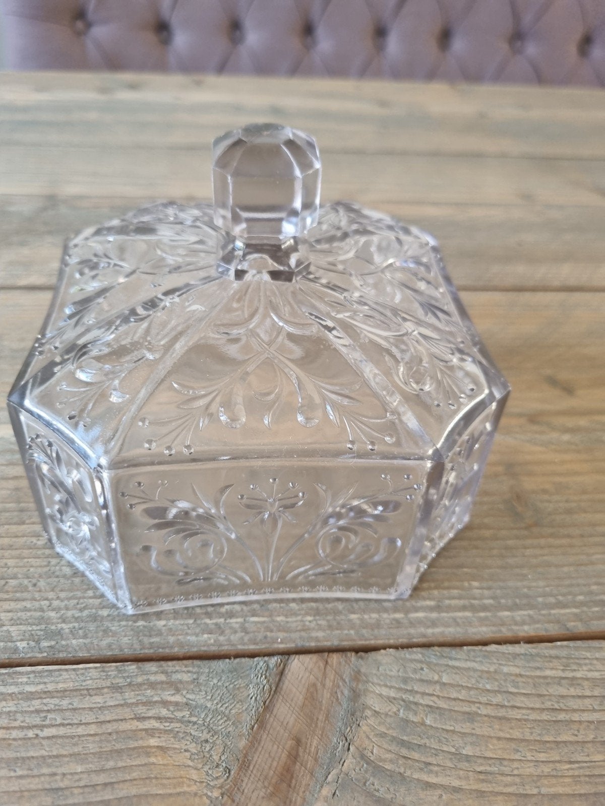 Vierkante Stolp, Huis en Inrichting, Glas, Ophalen, Zo goed als nieuw, 16 cm