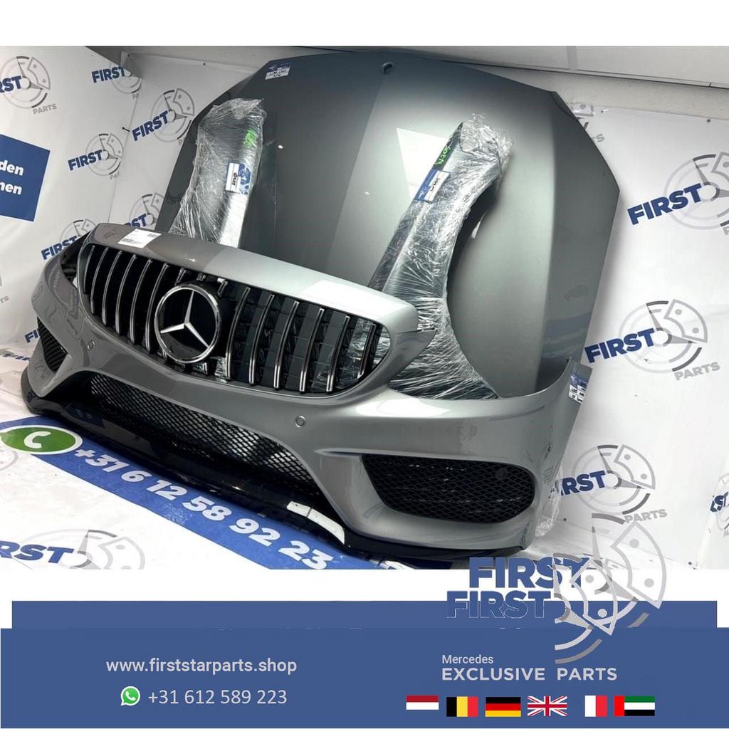 W205 C205 AMG VOORKOP GRIJS Mercedes C Klasse COMPLEET 2014-, Auto-onderdelen, Carrosserie en Plaatwerk, Gebruikt, -, Voor, Ophalen of Verzenden