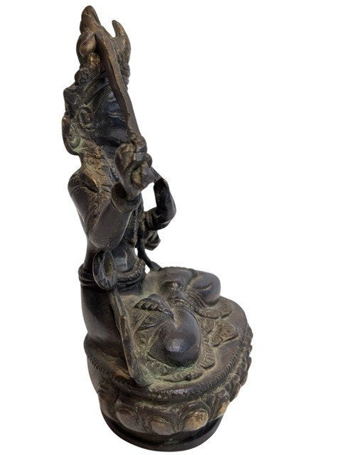 Tibetaans bronzen Manjushri beeld – 042, Gebruikt, Ophalen of Verzenden, Bruin, Overige materialen