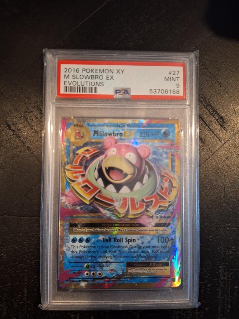 PSA 9 MINT M Slowbro EX 2016 Pokemon XY Evolutions, Ophalen of Verzenden, Nieuw, Losse kaart