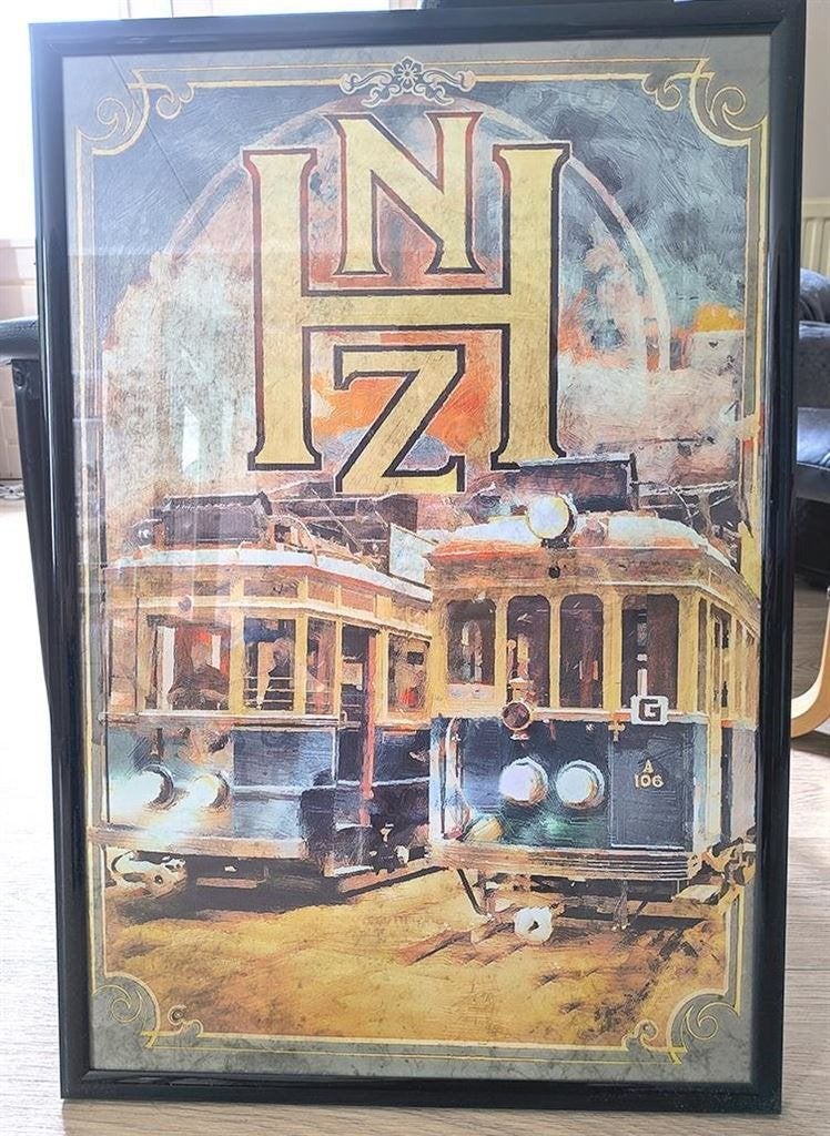 NZH De Blauwe Tram Spoorwegen Affiche Poster Litho htm, Verzenden, Nieuw, Tram, Overige typen