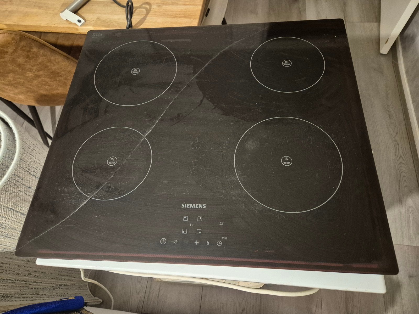 Siemens Inductiekookplaat - 4 zones - Gebruikt, Witgoed en Apparatuur, Ophalen, Gebruikt, 4 kookzones, Inbouw