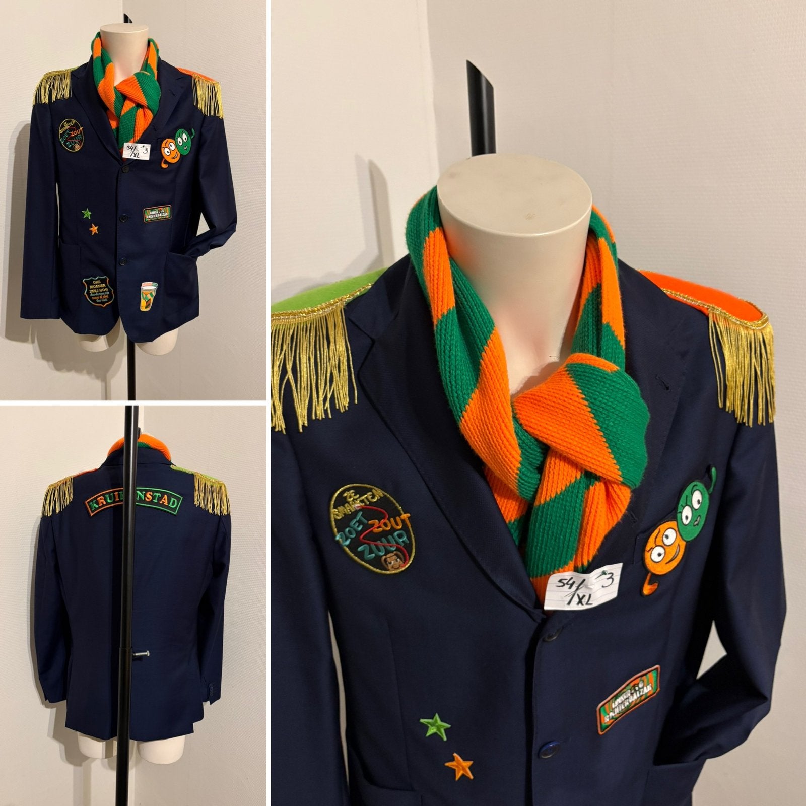 (3) Kruikenstad Colbert/Jas maat XL unisex carnaval 11 11, Ophalen of Verzenden, Zo goed als nieuw, Maat 46/48 (XL) of groter