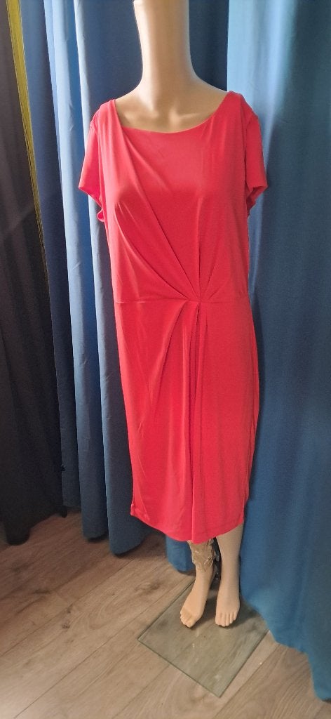 Mart Visser jurk met gedrapeerde voorkant maat 42-44, Kleding | Dames, Maat 42/44 (L), Nieuw, Knielengte, Rood
