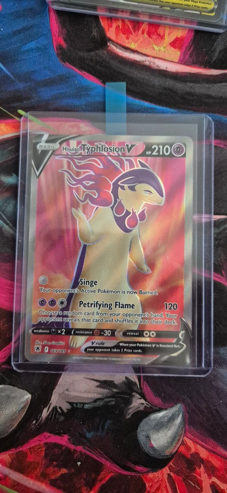 Pokémon kaart: Hisuian Typhlosion V 169/189, Ophalen of Verzenden, Nieuw, Losse kaart, Foil