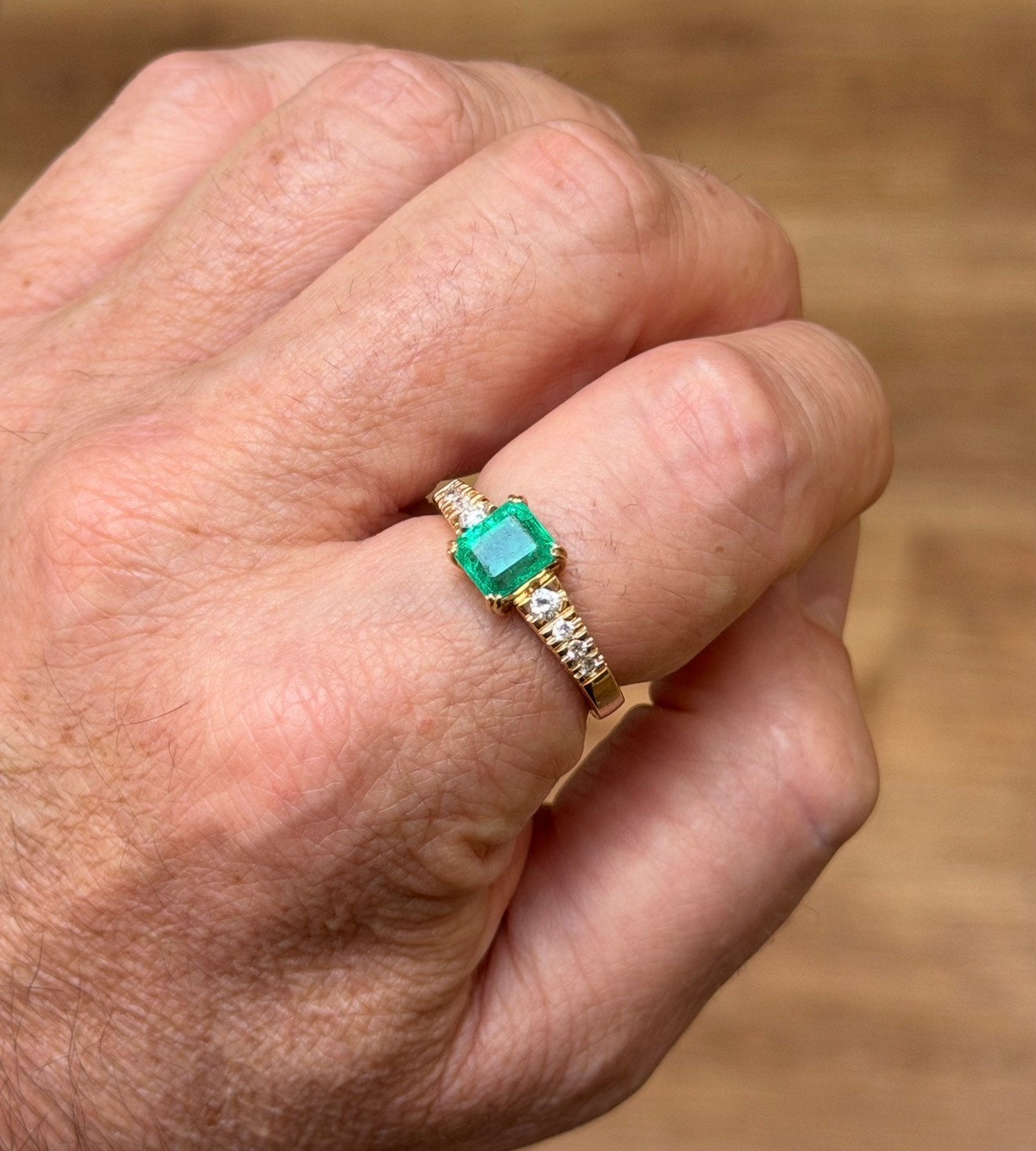 18K gouden ring natuurlijke VVS diamanten en smaragd 2.75ct!, 20 of groter, Ophalen of Verzenden, Dame of Heer, Met edelsteen