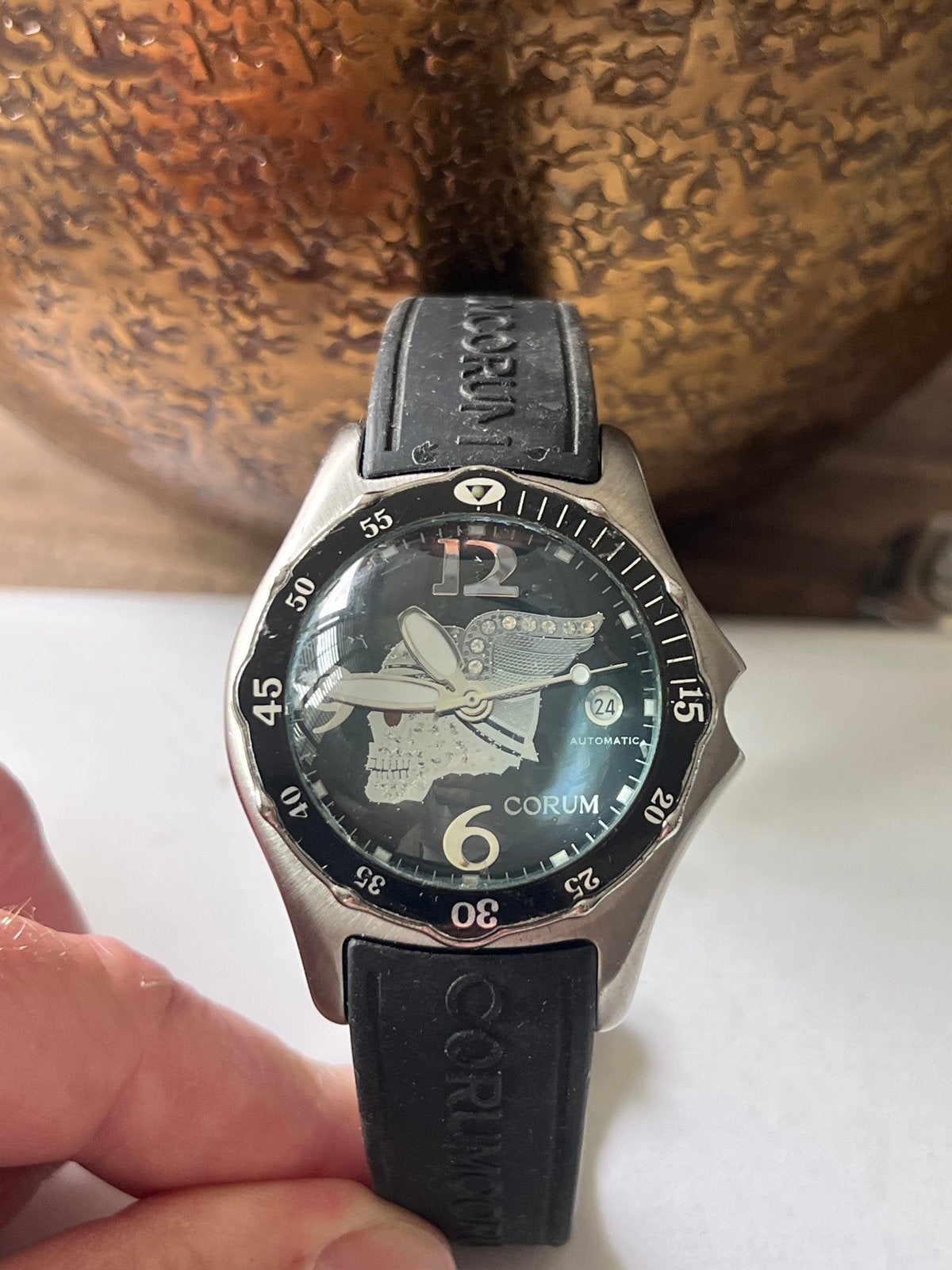 Corum Bubble Jolly Roger Horloge - Automatisch - Staal, Overige merken, Gebruikt, Staal, Polshorloge