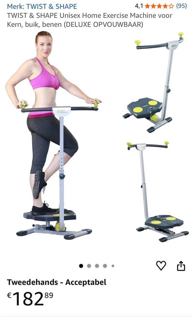 Twist & Shape fitnessapparaat met display, Ophalen of Verzenden, Zo goed als nieuw, Benen