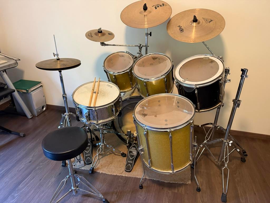 Pearl export drumstel, zeer kompleet, Muziek en Instrumenten, Drumstellen en Slagwerk, Ophalen, Gebruikt, Pearl