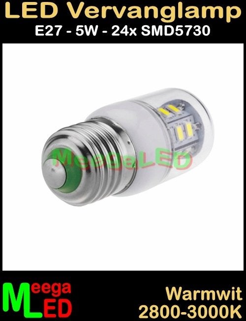 LED E27 - 5 Watt Mais / Corn lamp Warmwit 2800K - 20 stuks, 30 tot 60 watt, Led-lamp, Nieuw, Overige merken
