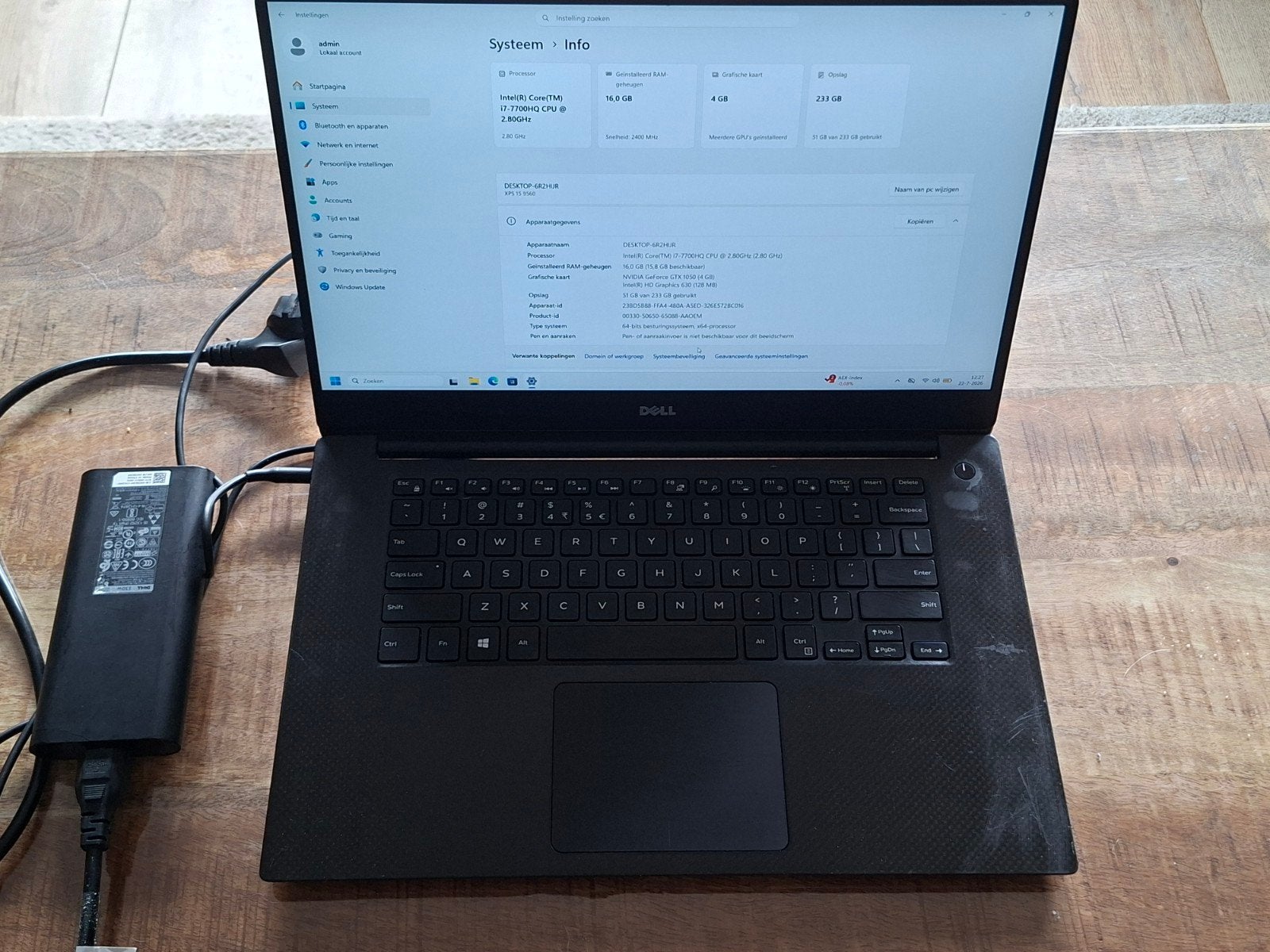 Krachtige en goed onderhouden Dell XPS 15 9560, Computers en Software, Windows Laptops, Gebruikt, 15 inch, SSD, 3 tot 4 Ghz, 16 GB