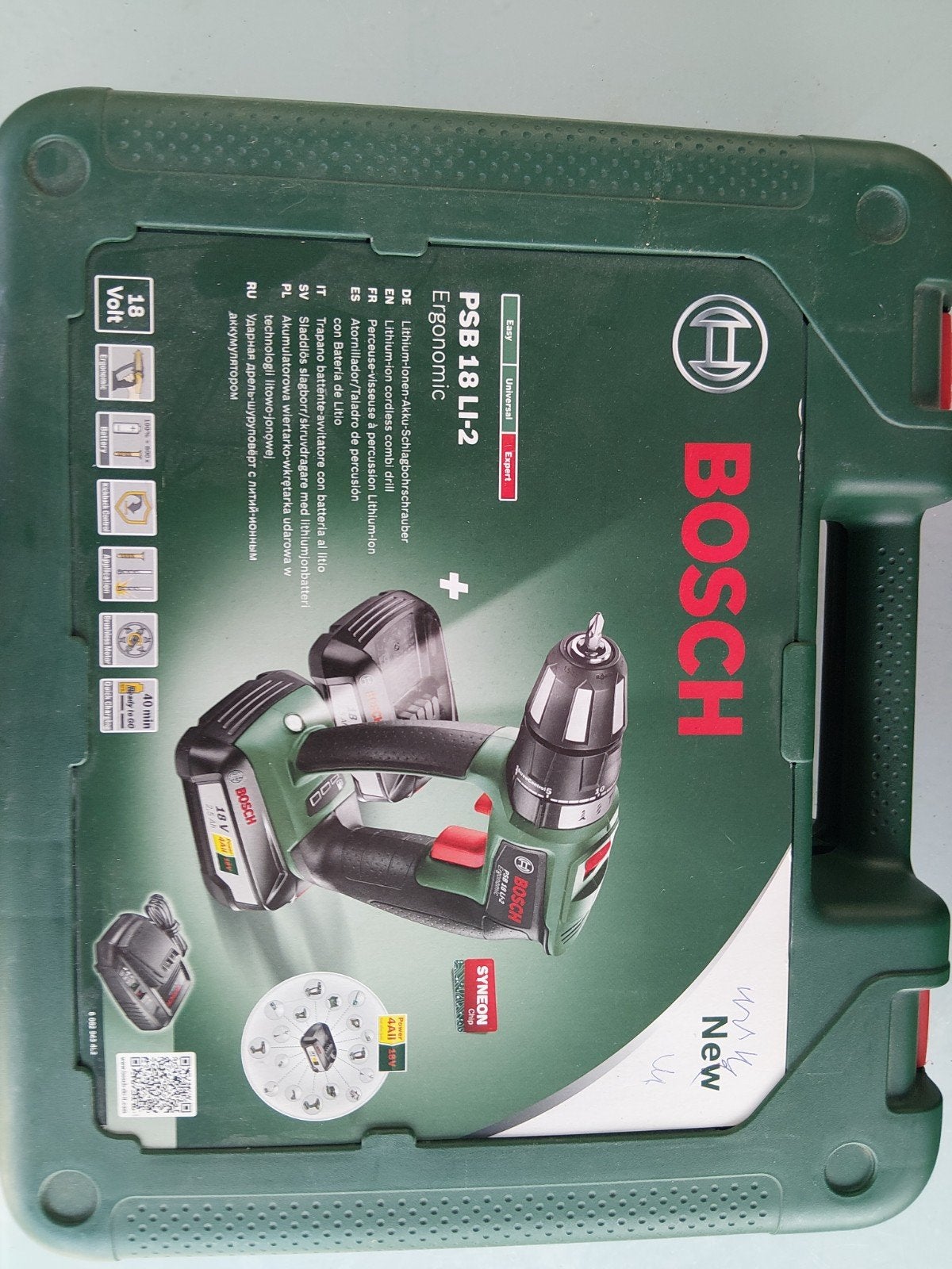 Bosch PSB 18 LI-2 Ergonomic Accu Klopboormachine, Ophalen, 600 watt of meer, Variabele snelheid, Zo goed als nieuw
