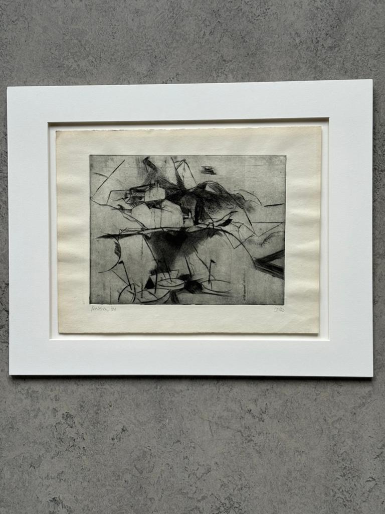 Jef Diederen, ets, a la Kandinsky, Antiek en Kunst, Ophalen of Verzenden