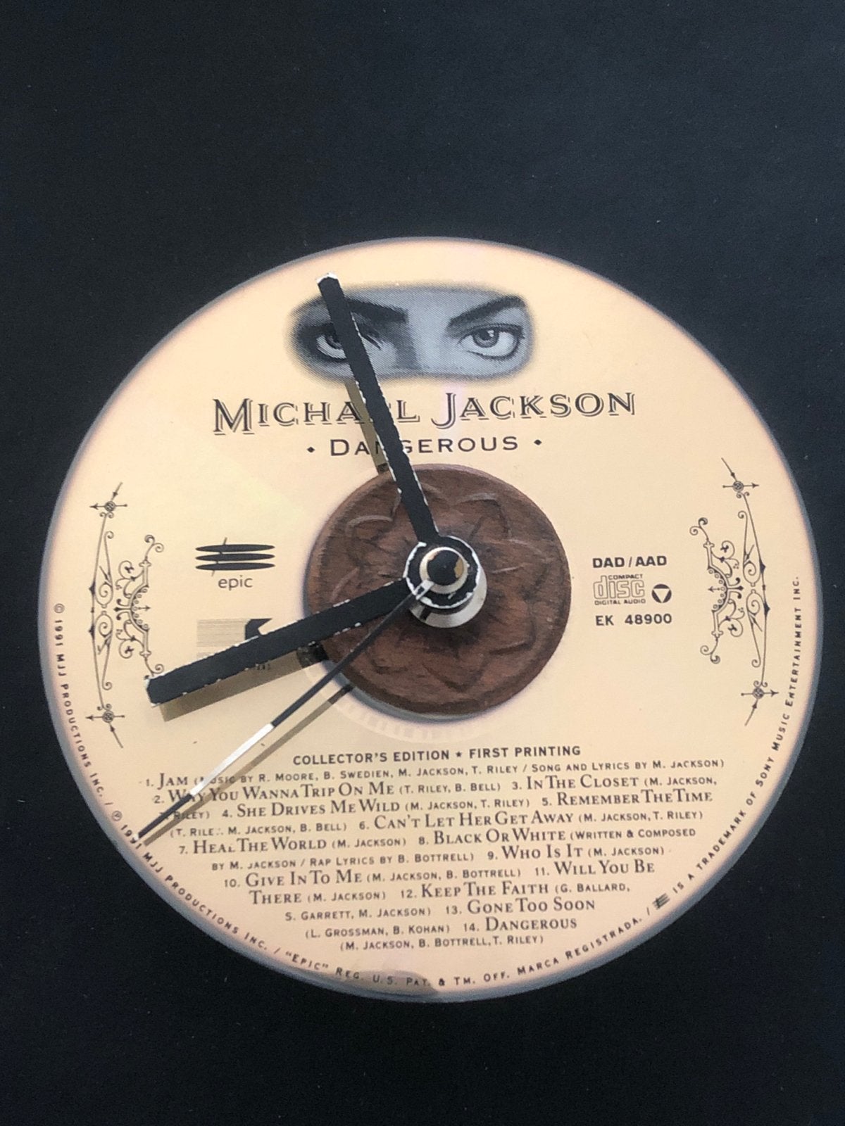 Michael Jackson Dangerous CD Klok - Uniek Woonaccessoire, Ophalen of Verzenden, Zo goed als nieuw, Cd of Plaat