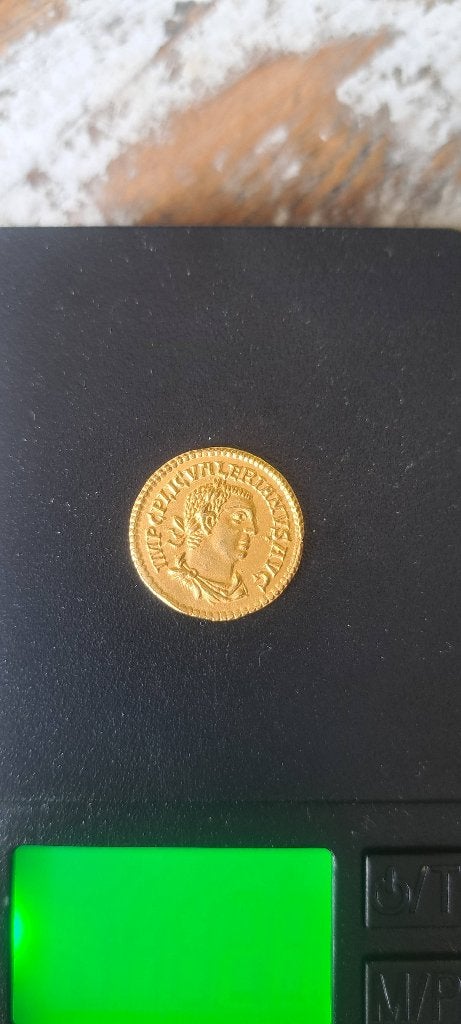 Gouden Romeinse munt/Aureus Valerianus,bodemvondst, Postzegels en Munten, Munten | Nederland, Vóór koninkrijk, Losse munt, Goud