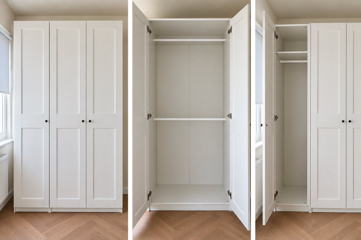 Kledingkast – Wit – 3 Deuren – Veel Opbergruimte, Huis en Inrichting, Ophalen, Overige materialen, 100 tot 150 cm, 200 cm of meer