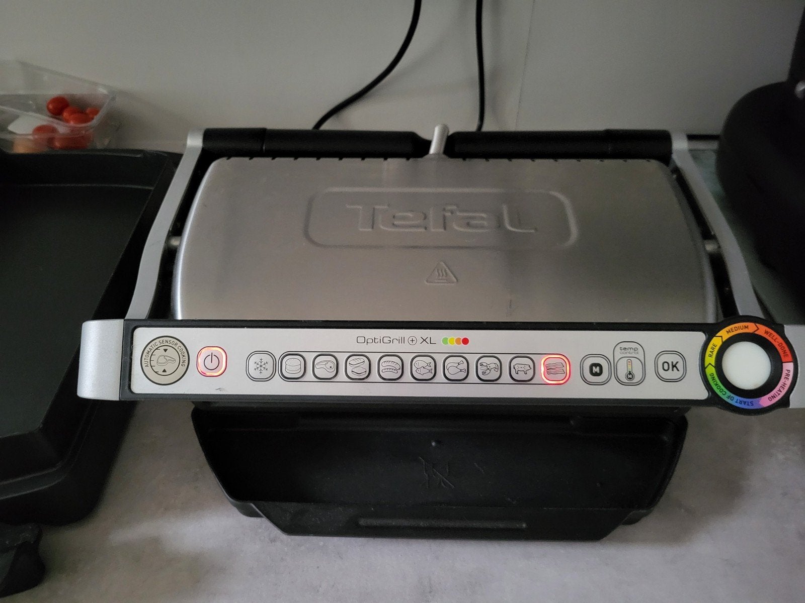 Tefal OptiGrill XL - inclusief snackbak, Ophalen of Verzenden, Vaatwasmachinebestendig, Zo goed als nieuw, Tafelgrill