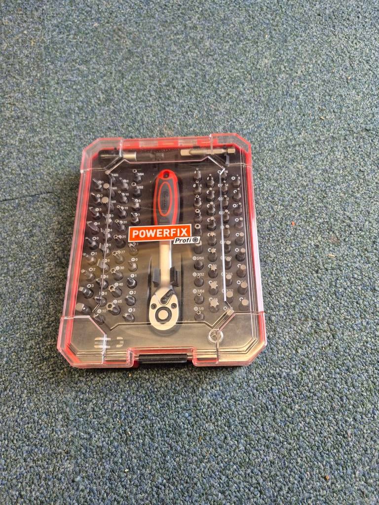 POWERFIX Profi Bitset met Ratel en Diverse Bits, Doe-het-zelf en Verbouw, Ophalen of Verzenden, Zo goed als nieuw