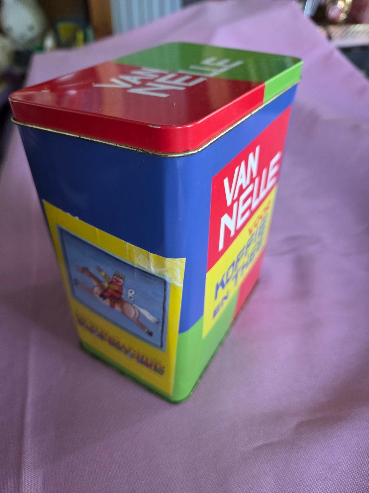 Vintage Van Nelle Koffie en Thee Blik, Ophalen of Verzenden, Gebruikt, Koffie, Van Nelle
