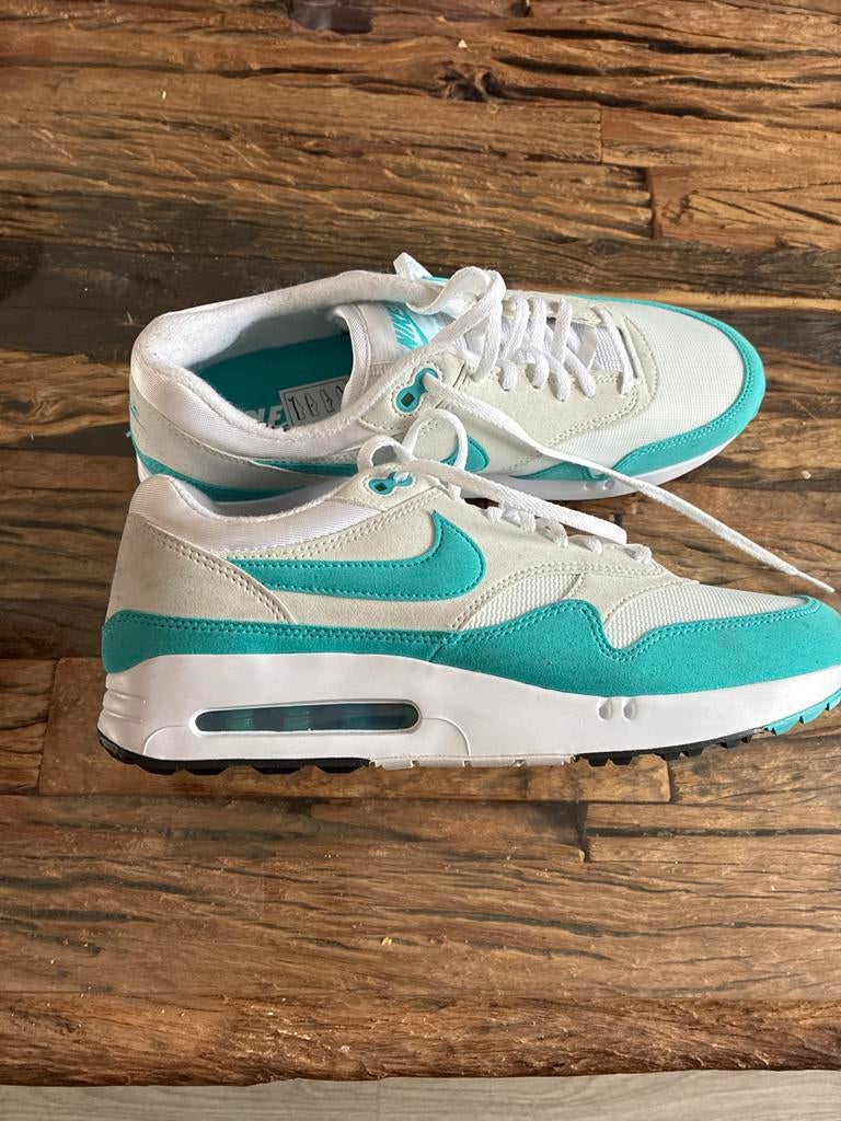 Nike Air Max 1 - Wit/Turquoise, Overige kleuren, Sportschoenen, Nieuw, Ophalen of Verzenden