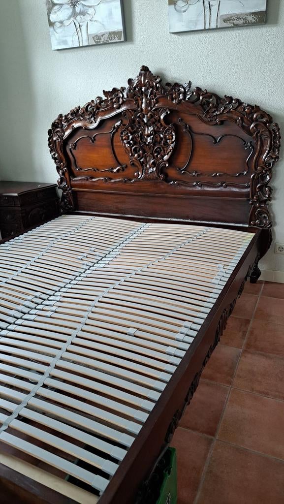 2 persoonsbed barokstijl 160-200, Ophalen, Gebruikt, Tweepersoons, 160 cm