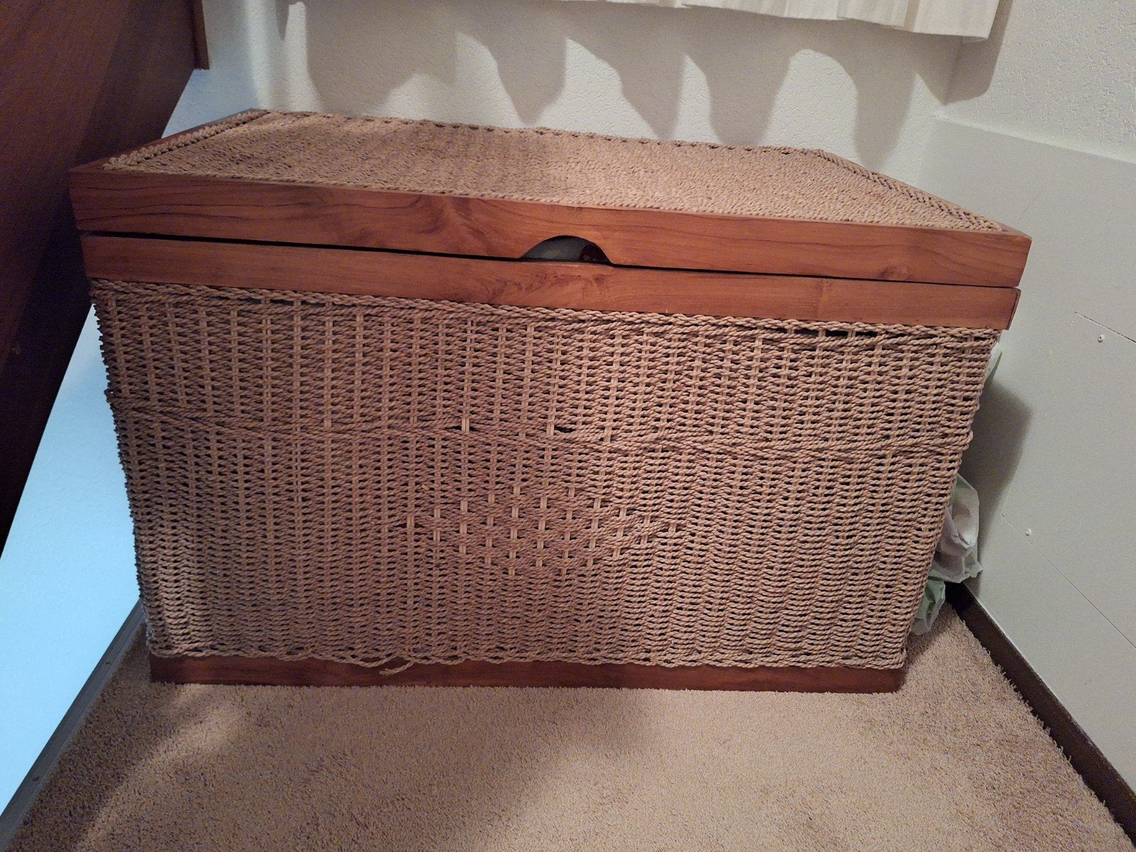 Houten/rieten opbergkist, Ophalen, 50 tot 100 cm, Minder dan 50 cm