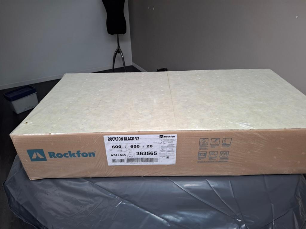 Rockfon Black V2 plafondpanelen 600x600x20mm, 8.64m², Ophalen