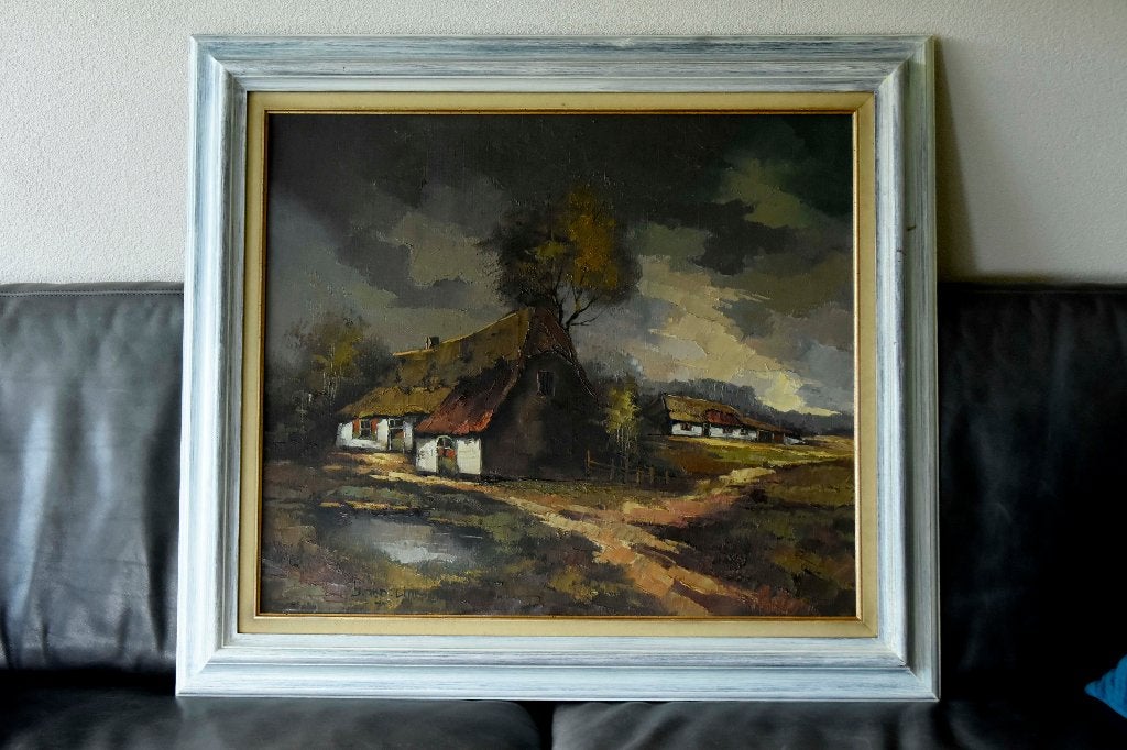 Schilderij brabantse hoeve uit 1905, Antiek en Kunst, Kunst | Schilderijen | Klassiek, Ophalen