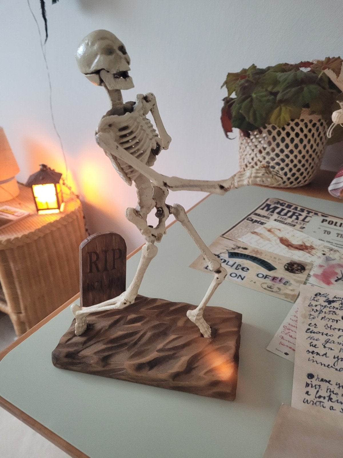 halloween beeld skelet vintage  decoratie, Ophalen of Verzenden, 1:50 of kleiner